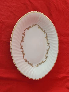 Syracuse Gray & Gold Baroque 12" Oval Serving Platter - Picture 1 of 5