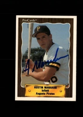Austin Manahan Augusta Pirates 1990 ProCards authentic autographed card - Image 1 of 2