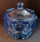 Concord Blue By Indiana Glass Vintage Candy Dish With Lid