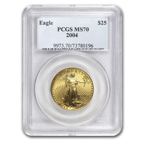 2004 1/2 oz Gold American Eagle MS-70 PCGS Cover