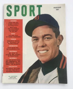 AUGUST 1950 SPORT MAGAZINE ART HOUTTEMAN DETROIT TIGERS DODGERS ROY CAMPANELLA - Picture 1 of 5