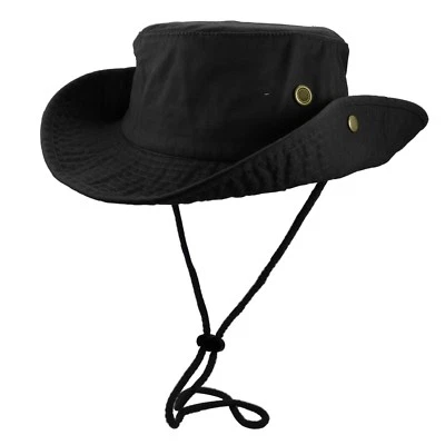 Unisex 100% Cotton Bucket Hat Fish man Camping Safari Boonie Sun Summer - Image 1 of 3