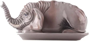 8.25" X 5.25" X 4" Elephant Butter Dish - Picture 1 of 11