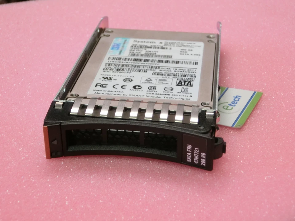 43W7718 - IBM 200 GB SATA 2.5" MLC HS SSD, FRU 43W7721 / SG9XCS2D - Image 1 of 1