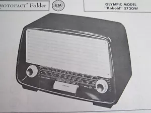 OLYMPIC KOBOLD 5720W RADIO RECEIVER PHOTOFACT - Picture 1 of 1