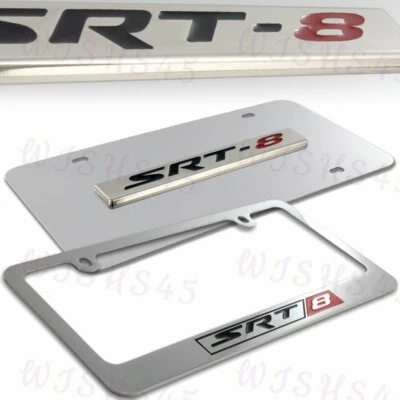 Marco de matrícula de acero inoxidable Dodge Challenger SRT-8 2 PIEZAS - delantero y trasero Foto 1 de 4