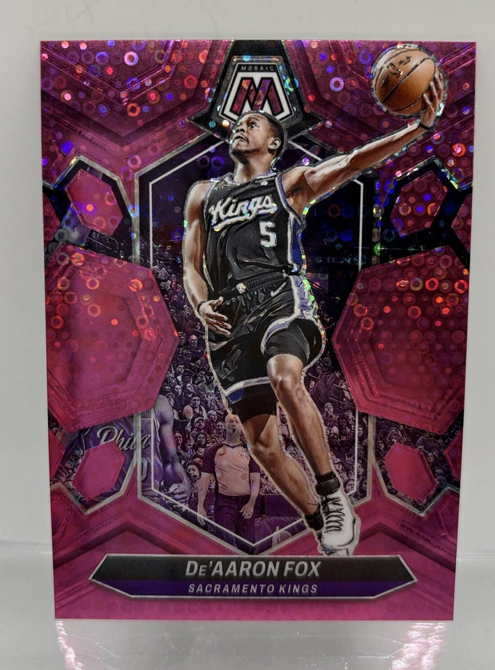 2023-24 Panini Mosaic De'Aaron Fox Fast Break Pink Mosaic 13/20 Kings - Image 1 of 3