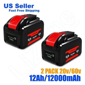 Lizone 2 PC Nueva Batería DCB612 12Ah para Dewalt 20v/60v Max 12Ah Batería DCB612-2 - Imagen 1 de 9