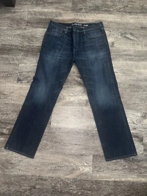 Pantalones de mezclilla para hombre Daniel Cremieux pierna recta lavado oscuro prensado 40X32 Foto 1 de 4