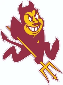 Arizona Sun Devils funkelnd inspirierte Fußballhelm-Aufkleber in voller Größe - Bild 1 von 3