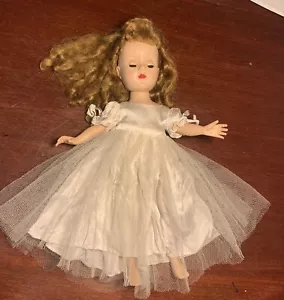 Vtg Sweet Sue Female Bride Girl Doll W/Wedding Dress Hard Plastic 15” Green Eyes - Picture 1 of 22