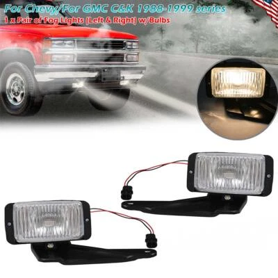 Par de luces antiniebla halógenas carcasa cromada 1988-99 para Chevrolet para GMC C1500 K1500 Foto 1 de 4