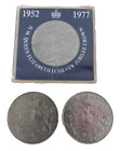 1977 Queen Elizabeth Ii Silver Jubilee Commemorative Crown Coin 3 In Total