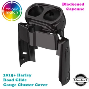 Blackened Cayenne Gauge Cluster Cover for Harley Road Glide FLTRX 2015+ - Picture 1 of 5