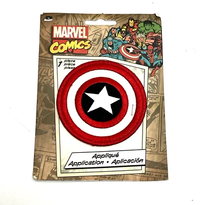 Marvel Comic - Retro Captain America Shield Iron on Applique Patch New - Image 1 of 2