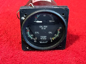 BEECHCRAFT LIGHTED 3 IN 1 INDICATOR P/N BMD-1001B EDO-AIRE P/N 22-804-032-11 - Picture 1 of 7