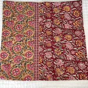 2 Pottery Barn Annalise Kissenbezüge 20" Blumen Blockdruck Rosa WENDEBAR - Bild 1 von 11