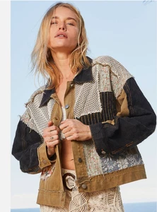 POL Gr. MED anthrazitgrün Cropped Patchwork Twill Jacke SCHÖN - Bild 1 von 12