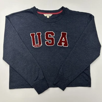 Sudadera para mujer LUCKY BRAND azul recortada EE. UU. M INFORMAL DESCANSO AL AIRE LIBRE Foto 1 de 4