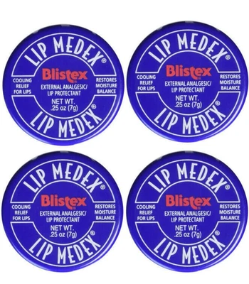 LOTE 4x frascos Blistex Lip Medex alivio de enfriamiento para dolor de labios e humedad 0,25 oz Foto 1 de 2