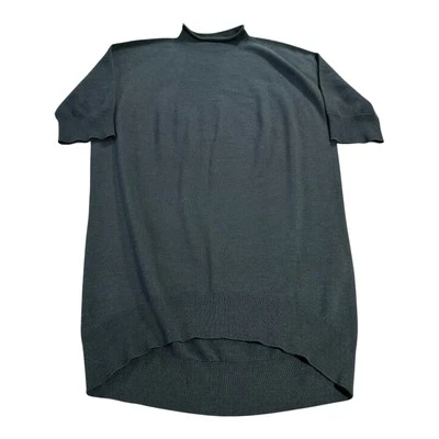 Mini Vestido Suéter Tejido 100% Lana Cos Para Mujer’s S Gris Manga Corta Cuello Simulado Foto 1 de 4