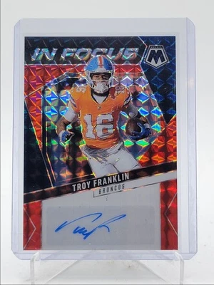 TROY FRANKLIN 2025 MOSAIC IN FOCUS AUTOGRAPH RED MOSAIC AUTO /199 Q5849 - Image 1 of 2