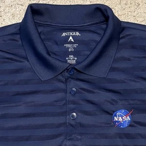 NASA Antigua Polo XXL Navy Blue Performance Golf Desert Dry Xtralite Shirt - Picture 1 of 9