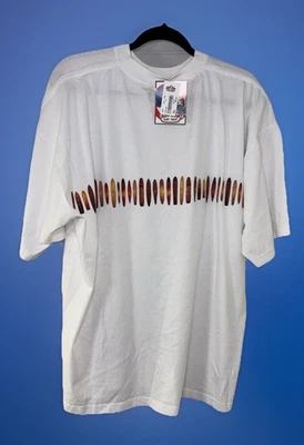 NUEVA camiseta para hombre Ron Jon Surf Shop. Blanco con tablas de surf, algodón grande con etiquetas Foto 1 de 4