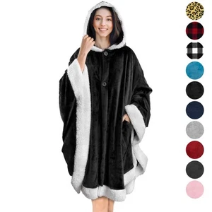 Manta portátil con capucha Angel Wrap para mujer acogedora poncho envolvente capucha tiro para adulto - Imagen 1 de 184