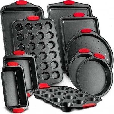 Nutrichef 10-Piece Carbon Steel Nonstick Bakeware Baking Tray Set NCSBS10S - Image 1 of 4