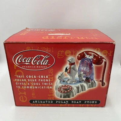 Teléfono iluminado musical animado Coca-Cola oso polar patinaje sobre hielo, totalmente funcional Foto 1 de 4