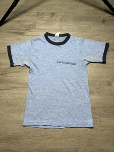 T shirt vintage années 70 80 SS Volendam bateau sonnerie bleu bruyère - Photo 1/6