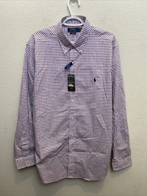 NUEVO Polo Ralph Lauren Para hombres XL Camisa de Vestir a Cuadros Rojo Azul Blanco Calce Clásico Nueva con Etiquetas Foto 1 de 4