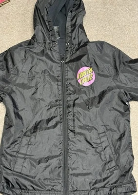 Quebra-vento com capuz Santa Cruz tamanho P logotipo rosa 🔥🛹 - Imagem 1 de 4