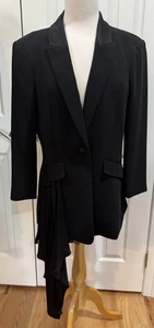 Cinq A Sept schwarzer Smoking-Blazer mit Seidenkragen und abnehmbarem Schal Gr. 10 - Bild 1 von 4