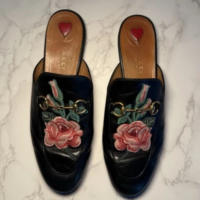 Authentic GUCCI Princetown Black Leather Slippers With Original box and dust bag - Image 1 of 4