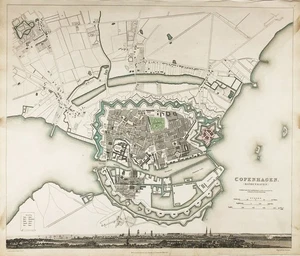 Copenhague Copenhague Kobenhavn carte de la ville plan gravure Stadtplan SDUK 1837 - Photo 1/1