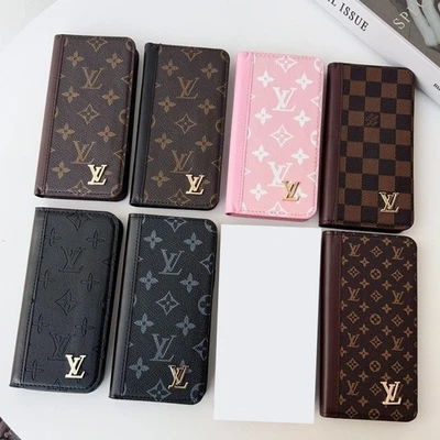 Leather logo Wallet Case For iPhone 17 Pro 16 15 Plus 17 Pro Max Magnetic Flip - Image 1 of 4