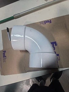 Tigre 6" Short Sweep 90° Elbow Hub x Hub White PVC Plumbing Socket SCH 40 - Picture 1 of 4