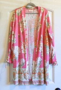 NEU Kim Gravel Belle QVC Longline Damen Blumen L/S offene Strickjacke Oberteil Gr. M - Bild 1 von 4