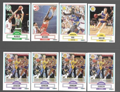Fleer Magic Johnson Kevin 1990 McHale Dominique Wilkins Chris Mullin Bol + lote Foto 1 de 2