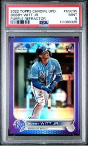 Bobby Witt Jr 2022 Topps Chrome Update Purple Refractor Rookie PSA 9 Mint RC - Picture 1 of 2