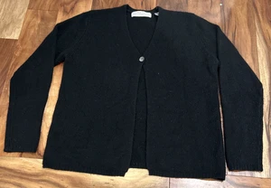 Valerie Stevens Strickjacke zweilagig Kaschmir schwarz Large - Bild 1 von 12