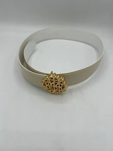 Talbots glasiertes Rindsleder Damen Gürtel Größe Small Weißgold Schnalle 9562 - Bild 1 von 4