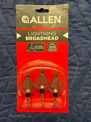 Allen Lightning Broadhead 100 粒 1-1/6 英寸 3 件装 全新  — 第 1/3 张图片