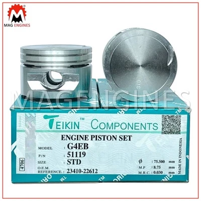 JUEGO DE PISTONES Y ANILLOS HYUNDAI / KIA G4EB PARA ACCENT GETZ VERNA KIA RIO 12V 1.5 LTR Foto 1 de 2