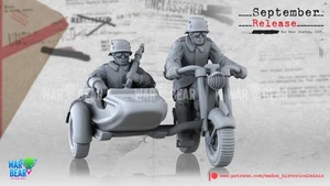 28mm WW2 Polish Motorbike and Sidecar Bolt Action Compatible - World War Two - 2 - Bild 1 von 1