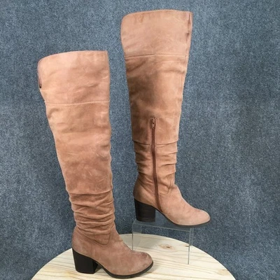 Botas Aldo para mujer 8 tacones de bloque sobre la rodilla bota de moda cuero marrón Foto 1 de 4