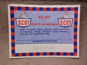 VINTAGE SAMMLERSTÜCK 1968 SCHOTTISCHES BENZIN GESCHENK-O-RAMA PREIS TICKET PAPIERRADIO TV - Bild 1 von 4