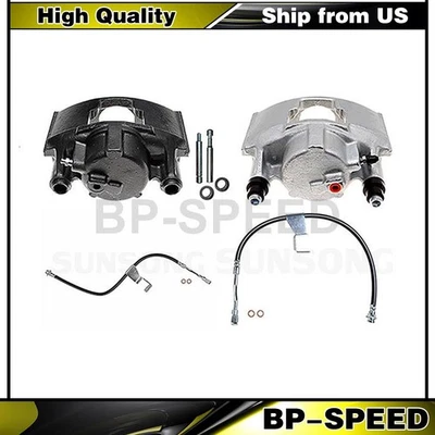 Pinça de freio dianteiro freio hidráulico mangueira linha de freio se encaixa 1988-1995 GMC K2500 - Imagem 1 de 4